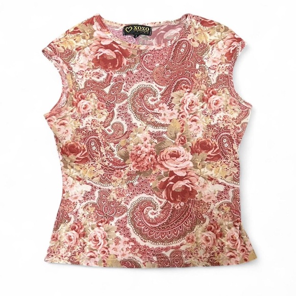 XOXO Tops - XOXO Paisley Pink Short Sleeve Top